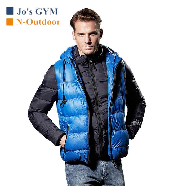 

outdoor winter warm double wear jacket men hooded solid color soft shell coat slim fit comfortable waterproof windproof jackets, Blue;black