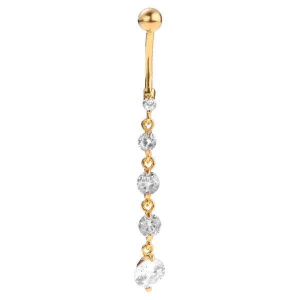 

hypoallergenic stainless steel belly button rings dangle navel ring, Slivery;golden