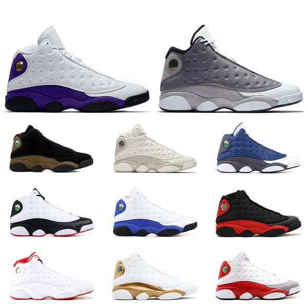 

13s men basketball shoes high court purple black cat bred chicago hyper royal jumpman 13 mens athletic sports sneakers