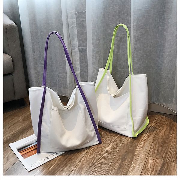 

jiulin 2019 canvas large-capacity tote bag fluorescent shoulder slung women's bag
