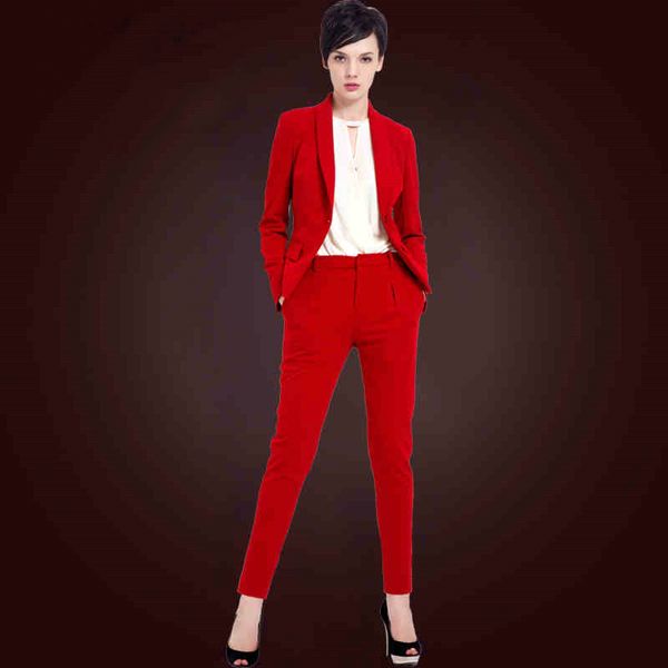 

casual 2 pieces set women pant suits notched collar blazer jacket & ankle-length pants female suits 2019 autumn, White;black