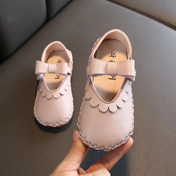 

new bow girl leather shoes for school spring autumn party kids princess wedding shoes children soft sneakers, Black;red