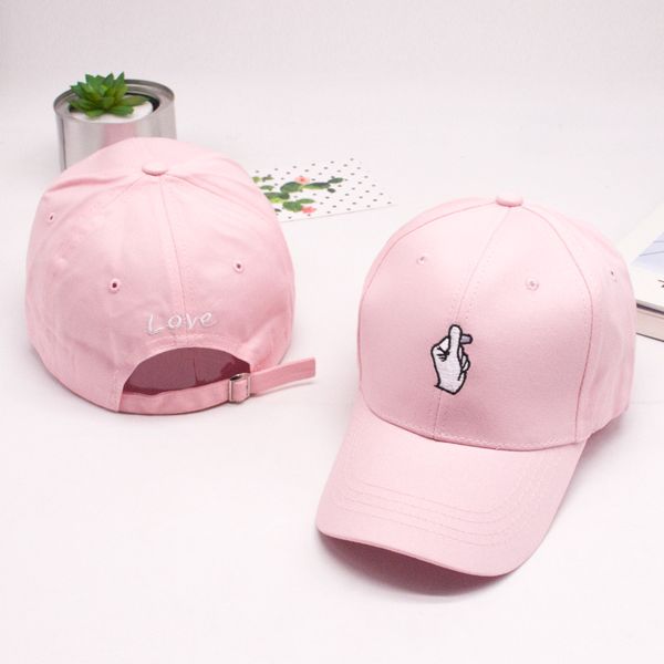 

korean men and women casual fashion embroidery love finger gesture baseball cap hip-hop wild trend outdoor sport sunshade hat, Blue;gray