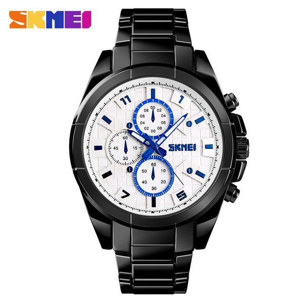 

new business style men watch waterproof sport quartz wristwatch stainless steel wristband folding clasp with safety 1378, Slivery;brown