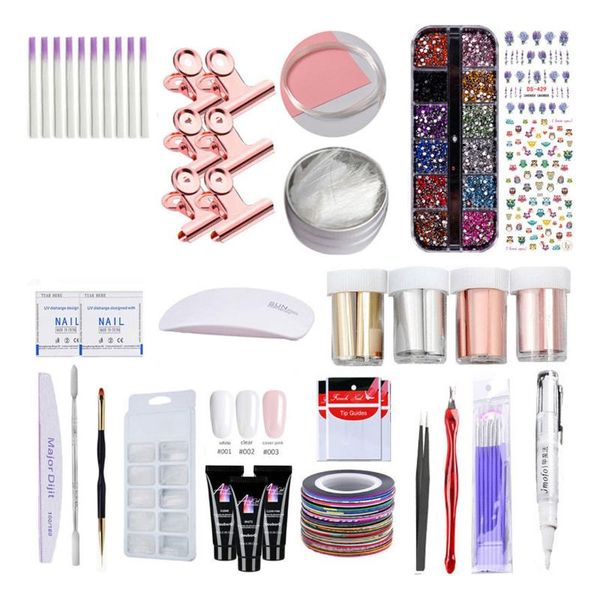 

uv gel for quick building gel uv nail set tools 5w led lamp diy full nail art extension kit dropshipping ##5