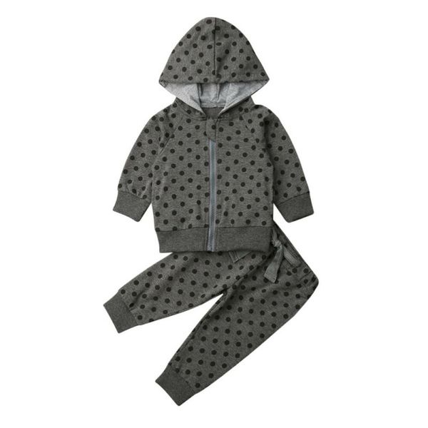 

6m-4years infant baby girl clothes long sleeve zipper hooded +pants outfits tracksuit, White