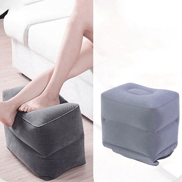 

eco-friendly inflatable footrest pvc inflatable three-layer travel pad flocking soft foot back pad