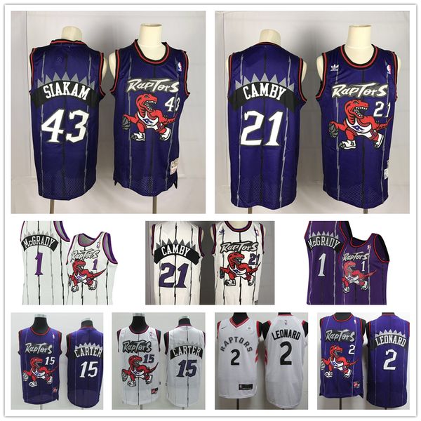 

men's toronto pascal 43 siakam tracy 1 mcgrady raptors vince 15 carter kawhi 2 leonard kyle 7 lowry fred 23 vanvleet basketball jerseys, Black;blue
