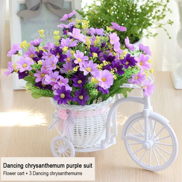 

12 types artificial flower rose with basket ldyllic home furnishings simulation flower car suit bicycle knitted floral basket