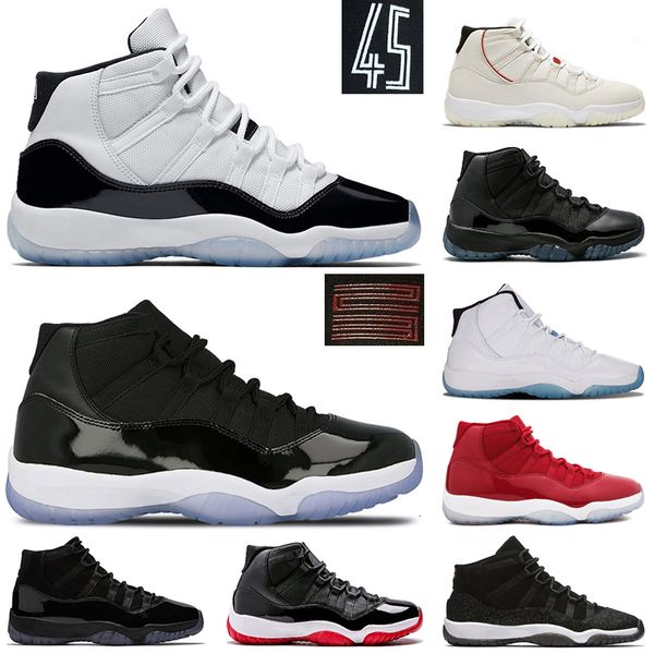 

concord 11 11s number 45 men basketball shoes bred platinum tint cool grey georgetown gamma blue navy gum prom night sports sneakers