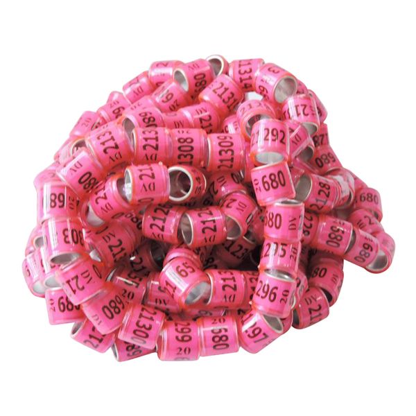 

100pcs/lot 8mm 2020 plastic aluminum racing pigeon leg band number region