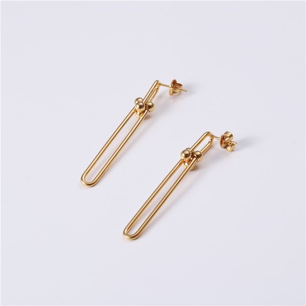 

fashion-e brand earrings gothic metal link chain earrings for women goth jewelry femme brincos punk earring bamboo studs geometric earrings, Golden;silver