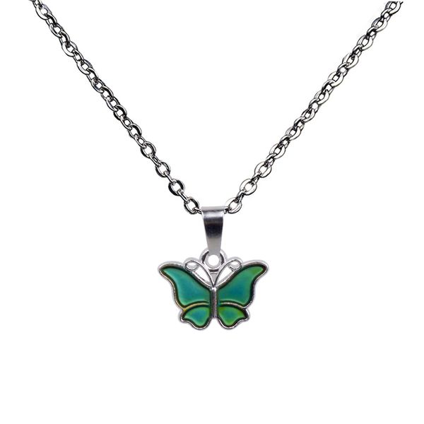 

cute mini butterfly thermo mood color change pendant, Silver