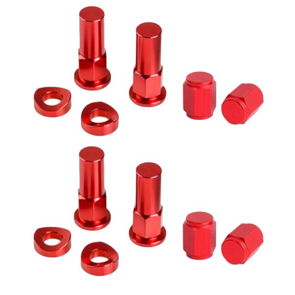 

12x tire valve stem rim lock nut cap for motorcycle dirt bike - red