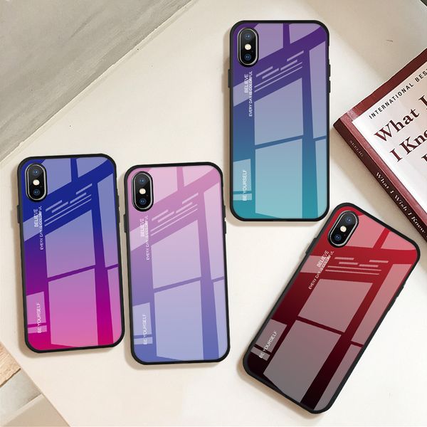 

new gradient phone shell for iphone 11 pro xs max x xr 8 7 6 6s plus tempered glass back cover colorful samsung s10 s8 s9 plus note 9 8 10
