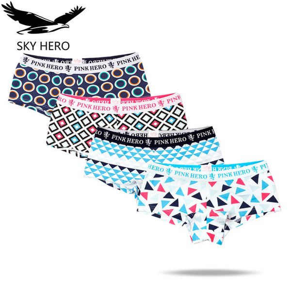 

4pcs/lot womens underwear culotte femme boxer cotton panties panty for woman underpants ladies shorts fashions clothing, Black;pink