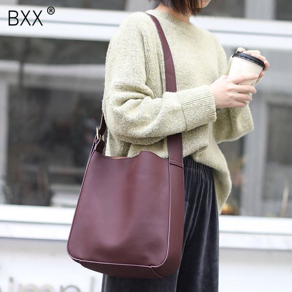 

bxx] high capacity pu leather crossbody bucket bags for women 2020 spring fashion shoulder messenger bag lady handbags hk623
