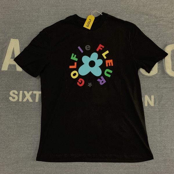 

гольф ван ле флер марка женщин дизайнер tshirts мода письмо печати цветка женщин тис вскользь суки одежды, White