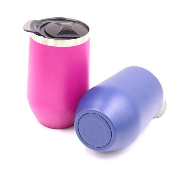 

16oz portable for outdoor good quality single walled stainless steel wine tumbler printed eggshell cup with lid