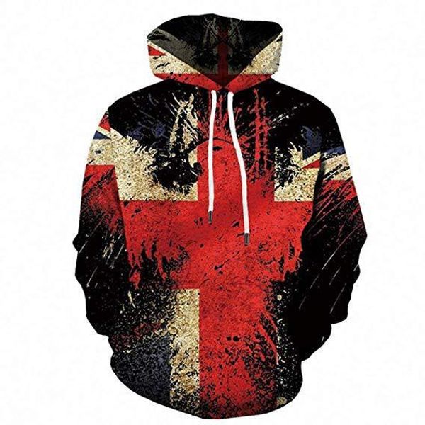 

2019 autumn and winter men's clothing with hat pocket hoodie man new tide mens designer hoodies 3d digital printing, Black