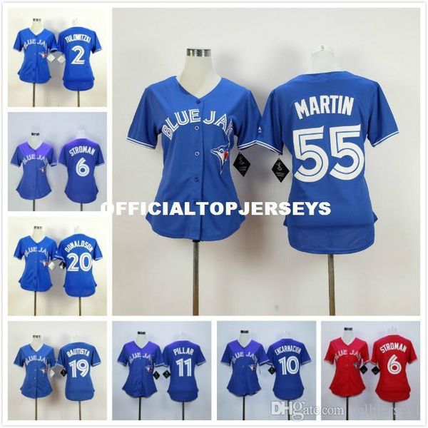 

2019 womens 55 russell martin 11 kevin pillar 20 josh donaldson stitched white red blue retro jerseys, Black;blue