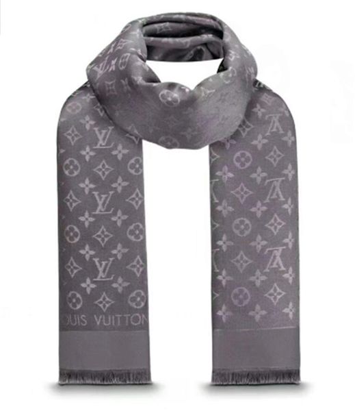 

celebrity design cashmere cotton stripe scarf woman letter printing scarves shawl wrap large square 140 * 140 cm, Blue;gray