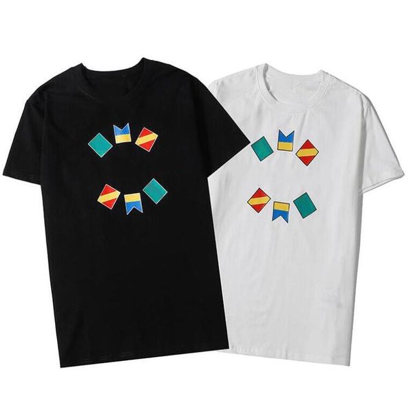 

20ss italy designer t-shirt with geometric logo letter printed tee simple fashion short sleeve men women summer street t-shirts for male, White;black
