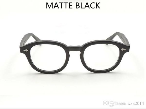Матовая черная винтаж Johnny Depp Plank Glanks Frame 7teeth Temple Unisex Солнцезащитные очки рама 49/46/44 для оптических рецептурных очков солнцезащитные очки Goggles
