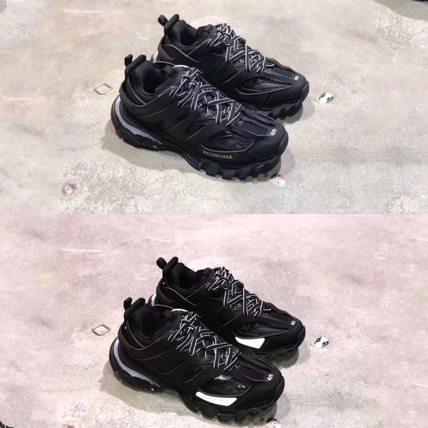

luxury triple s 3.0 led sneakers platform outdoor sneakers tess s. gomma trek mesh nylon mens track trainers designer casual shoesl24, Black