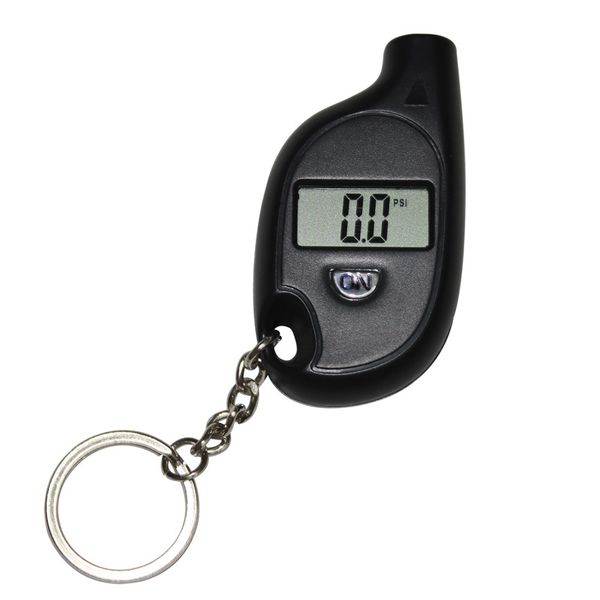 

mini keychain digital lcd tire tyre air pressure gauge for car auto motorcycle pressure measurement device+ battery