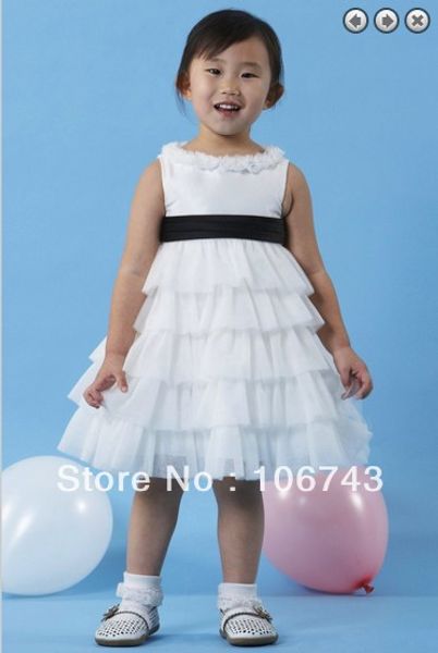 

customized 2020 white short sleeveless flower girl dress for wedding gowns kids princess dress size for girls, Red;yellow