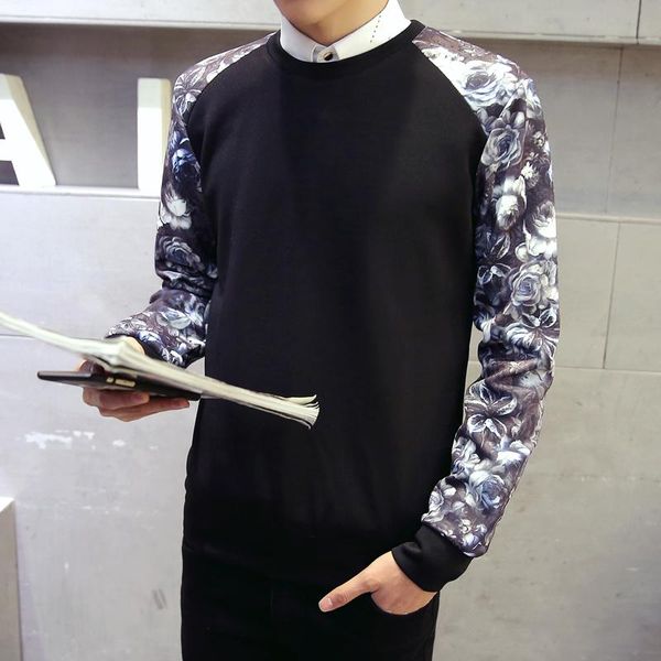 

2016 иконы печатных флис водолазка воротник культивировать нравственность молодежи флис большие дворы, Black