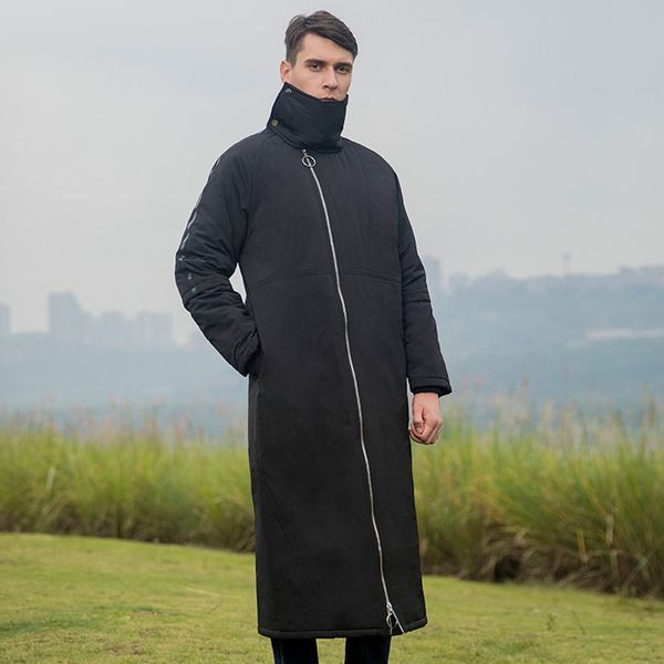 

2018 new fashion winter jacket men warm coat casual parka extra-long thickening loose windproof male snow outwear -20c co160, Black