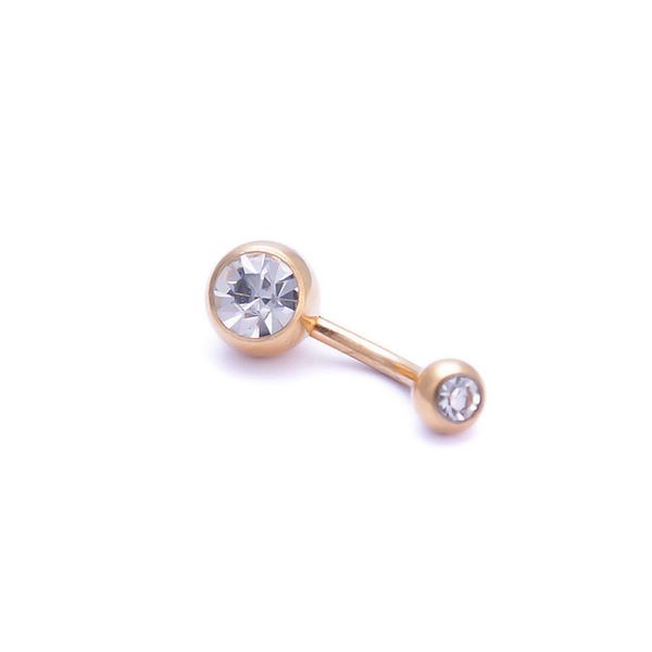 

1pc charm gold color belly button ring rhinestones cartilagem navel bar crystal body piercing 9 colors punk new jewelry, Slivery;golden