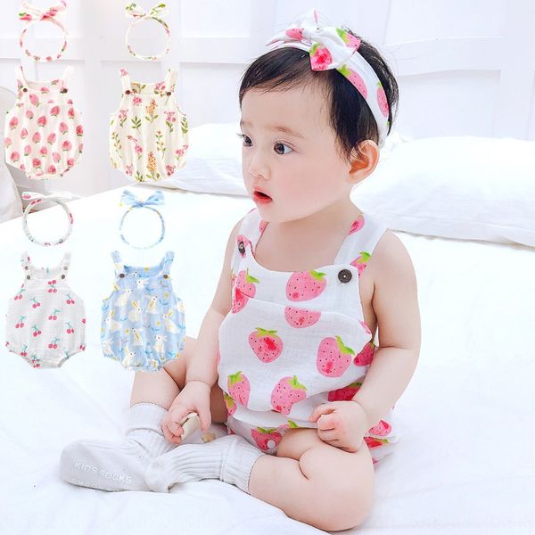 

infant triangle creepage two-piece suit 0-2 years old babies' pure cotton crepe sling sling fart clothes