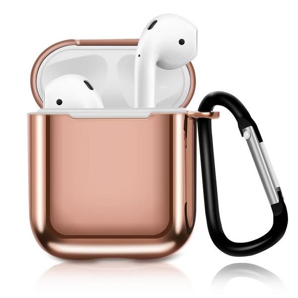 

For AirPods Case Electroplate TPU Shockproof Cases Portable Protective Cover Cases for Apple Airpods 2 & 1