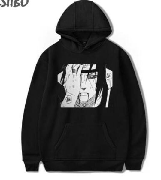 

autumn and winter naruto harajuku japanese anime men's hoodie street clothing fashion casual sweatshirt coat causal, Black