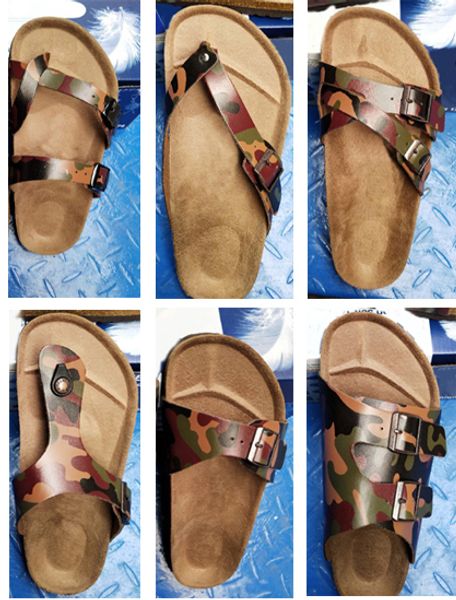 

2020 new style arizona men cow flat heel sandals women fashion summer beach casual shoes with buckle wholesale genuine leather shoes, Black