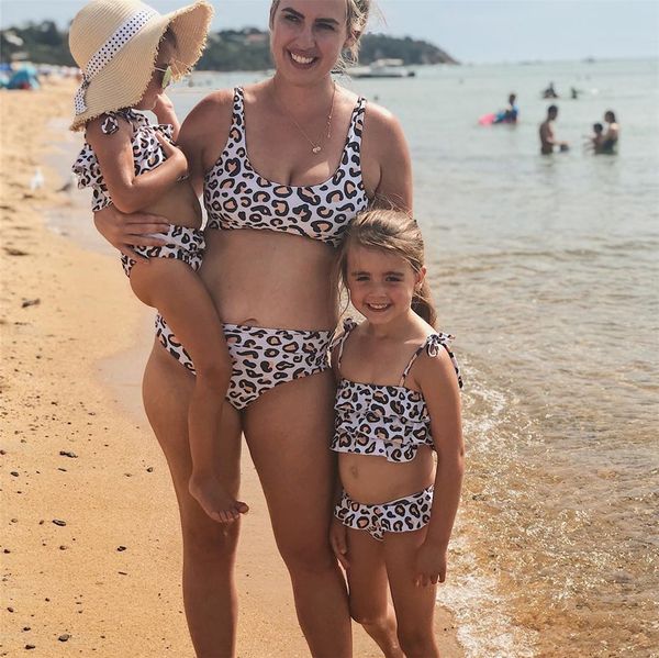 

2019 parent-child and 2019 bikini parent-child swimsuit bikini female and female swimsuit, White;black