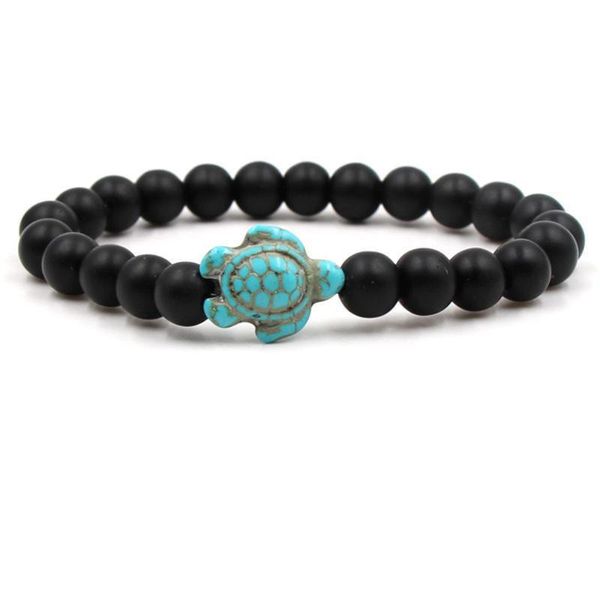 Hot Sale Turquoise Sea Turtle 8 milímetros Volcanic Lava Pedra Bead Aromaterapia Pulseira Yoga White Pine jóias pulseira 14 Styles