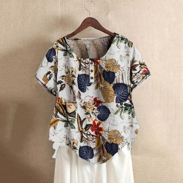 

sagace new leaves print shirt button t shirt women harajuku short sleeve t-shirt vogue 90s korean style tshirt tees female, White