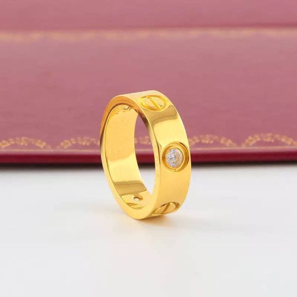 

men women couple love design gold ring 316l stainless steel diamond rings no fade wedding rings lover's gift loop ring jewelry cheap, Silver