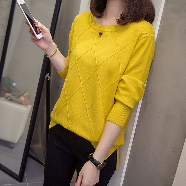 

women's sweaters women sweater autumn warm female jumper o-neck geometric knitted pullover pull femme, White;black
