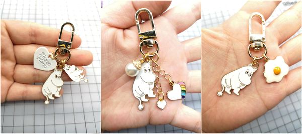 

new 1 set cartoon anime hippopotamus keychain jewelry accessories key chains pendant gifts favors, Silver