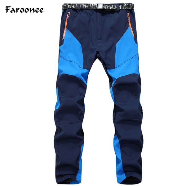 

men clothes patchwork snowboard straight trousers plus size m 3xl brand clothing men's fleece thermal windproof casual pants, Black