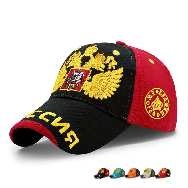 

2020 spring and summer new golden double-headed eagle baseball cap men and women outdoor sports casual hat russian hat ehzyb, Black;white