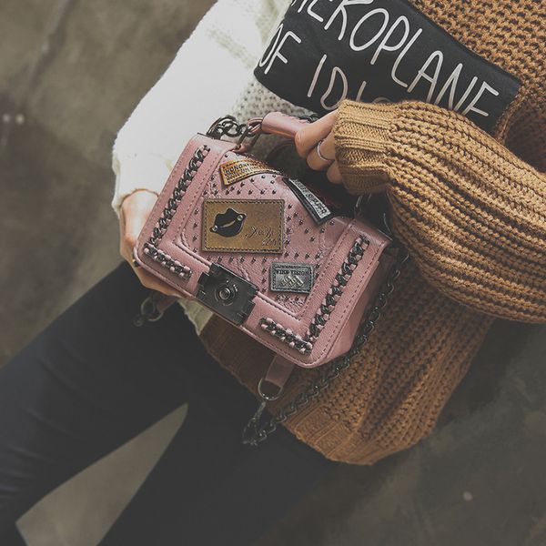 

2019 одно плечо падающая креста сумка ретро знак цепи мешок малый квадрат женщины сумки