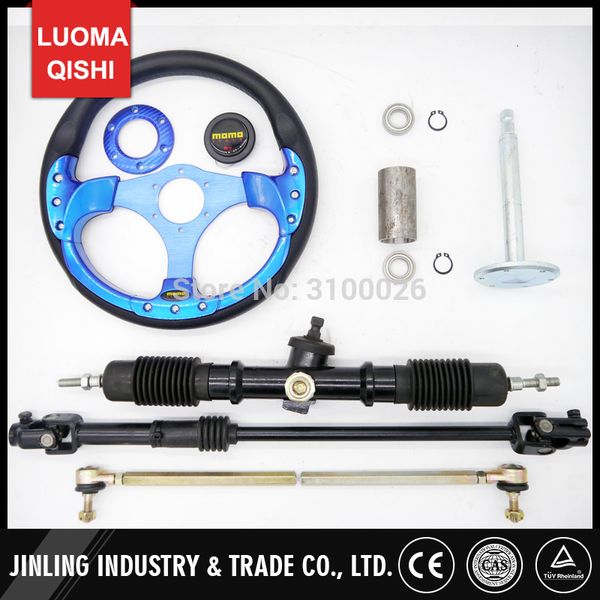 

320mm steering wheel 540mm gear pinion 610mm adjust u joints tie rod fit for diy china go golf kart buggy karting utv bike parts