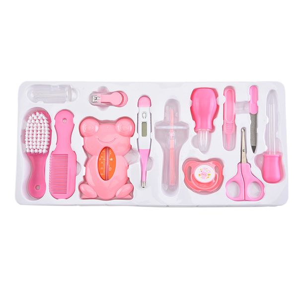 

13 pcs multifunctional baby health care tools thermometer hygiene grooming brush newborn kid kit nail trimmer scissor toiletries