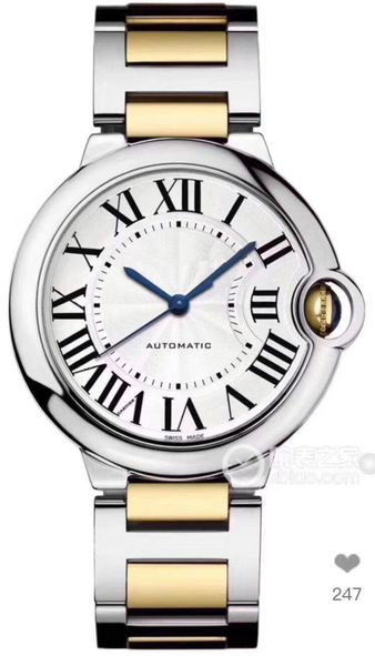 

men 42mm fashion luxury 316l automatic mechanical watch, with luminous automatic mechanical watch, Slivery;brown